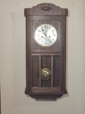 Antique Gustav Becker German Box Wall Clock, Double Coil Chime