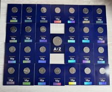 2018 Alphabet 10p Coin FULL Set A-Z UNC Blue Card Completer Medal EARLY STRIKE