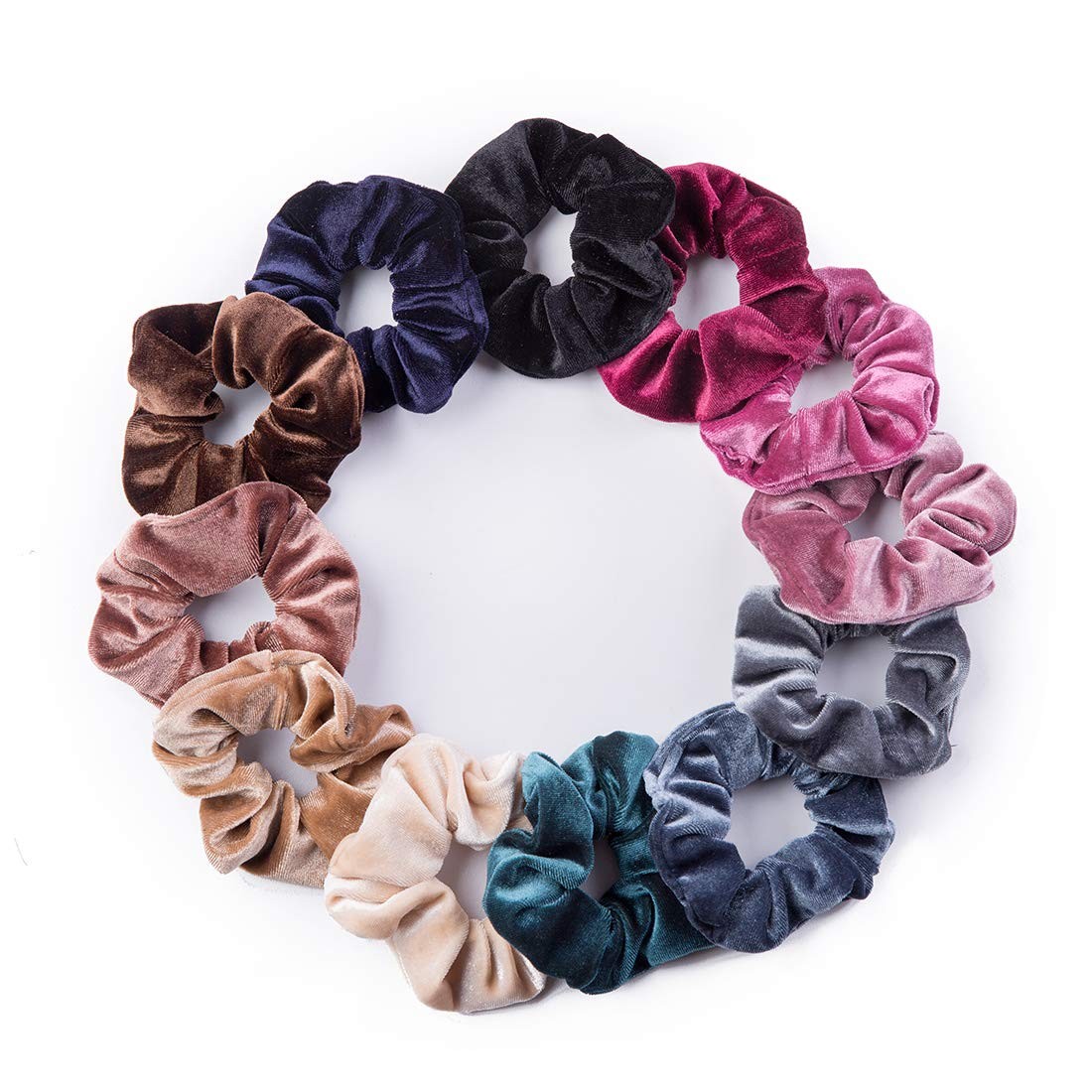 12 Pack Velvet Hair Scrunchies Scrunchy Hair Ties Elastic Ha
