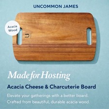 NEW 15" Acacia Wood Cheeseboard Charcuterie Food Serving Board w/ Handles