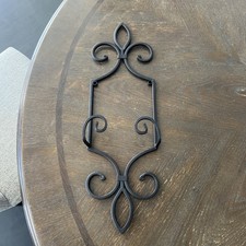 Black Espresso Metal Hanging Plate Holder Approx.  22”X 7.” Holds 1 Plate.