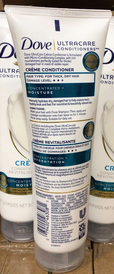 Лот из 6 Dove Ultracare кондиционер крем концентрированный + влага 8 унций - Изображение 4 из 4