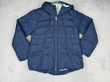 The North Face Jacket Girls 14-16 Blue Hooded Full Zip Fleece Lined Outdoor Hike
