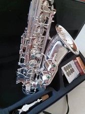 Mark VI Style Eb Alto Saxophone Silver Plated Professional w/ Case, Mouthpiece