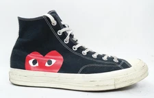 Converse Play Comme Des Garcons Chuck 70 High Shoes Mens Size 13 Black Heart
