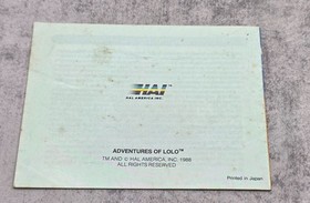 The Adventures of Lolo (Nintendo NES) Original Instruction Manual Booklet