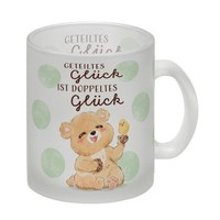 BäR Glas Tasse Mit Spruch Geteiltes GlüCk Ist Doppeltes GlüCk