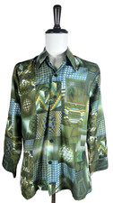Psychedelic Op Art Disco Shirt   1970s Vintage Geometric Print   Spire   Men  s L