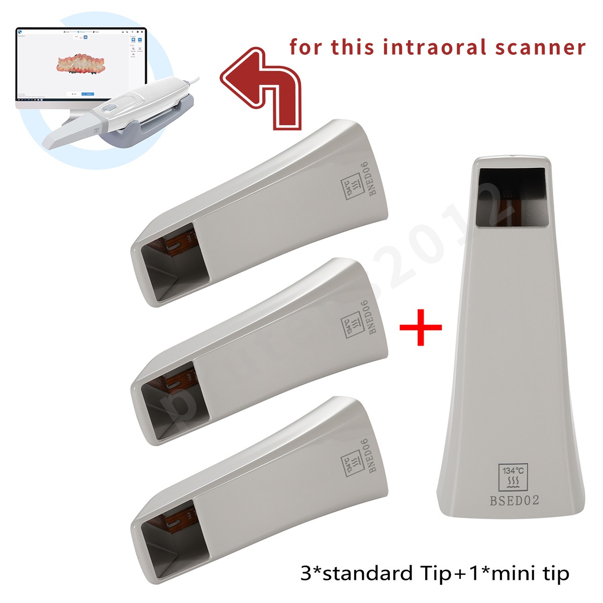4/PK Intraoral Scan Tips with Mirror for Scan 33 Scanner Wired