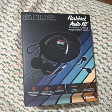 Aiwa Flashback Audio Kit Bluetooth CD/MP3 Player Black with Wired Headphones
