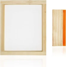 10 X 14 Inch Wood Silk Screen Printing Frame with 110 White Mesh and 1 Piece 4 X