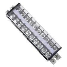 Barrier Terminal Strip Block 660V 30A Dual Rows 10 Position DIN Rail Base