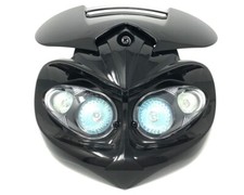 BLACK Custom Streetfighter Headlight with 36-49mm Brackets for Project Custom