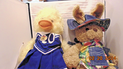 Build A Bear Lot- 18" Duck w/cheerleading outfit & 17" Rabbit w/gardening outfit - Picture 2 of 8