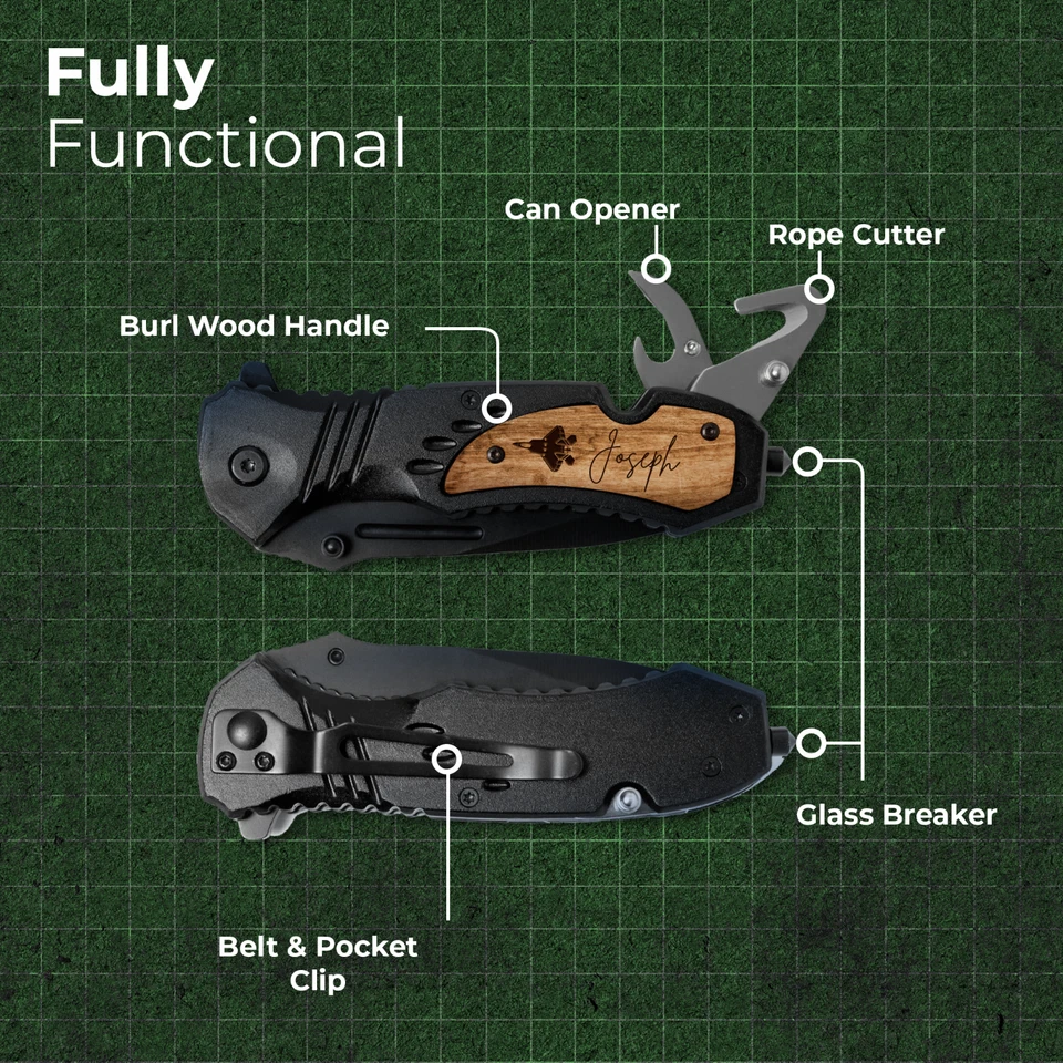 Custom Pocket Knife | Personalized Engraved Folding Knife for Men - Image 3 of 4