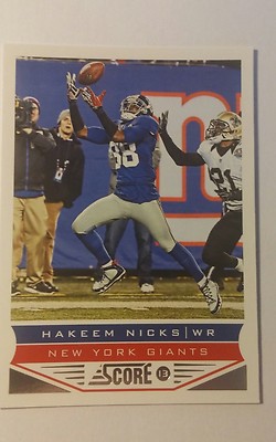 NFL Trading Card Hakeem Nicks New York Giants Score 2013 Panini
