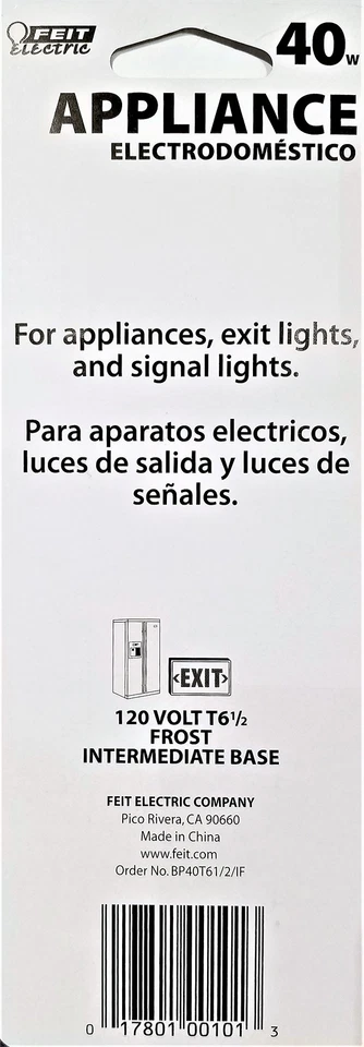 40w Tubular Bulb Lighting For Appliances Feit Electric - Image 2 of 4