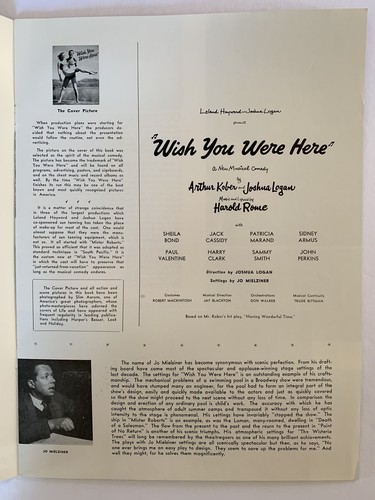 Jack Cassidy "WISH YOU WERE HERE” Kober, Logan, &Rome ‘52 Theatre Prog. Souvenir - Picture 3 of 3