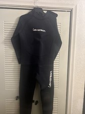 Lemorecn Mens Wetsuits Jumpsuit 3/2mm Full Body Diving Suit black Sz L