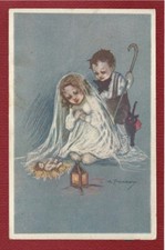 cartolina illustratore ZANDRINO con BAMBINI viaggiata da Lendinara 1917 Leoni