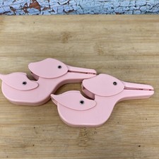Vintage Pink Ducky Sheet and Blanket Fasteners Baby Crib Set Of 2
