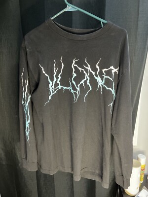 Vlone Lightning T-Shirt Men s M Black Long Sleeve