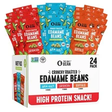 The Only Bean Crunchy Roasted Edamame - Healthy Snacks for Adults and Kids Va...