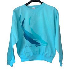 Vintage Crazy Shirt HAWAII Sailing Aqua Long Sleeve Pullover USA MADE Pre-Owned