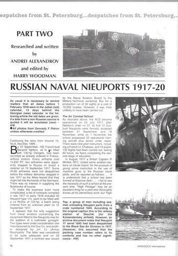 Windsock International V.16 N.1 Taube SAAF Avros Russian Naval Nieuport Biplane - Picture 4 of 6