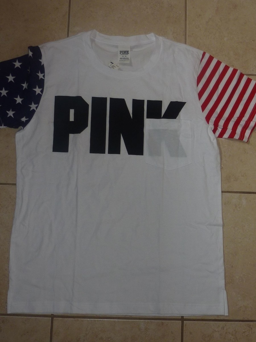 T-shirt Victoria's Secret PINK - Collection 2016 - Motif 'USA IS BAE' Patriotique - Neuf Avec étiquettes - Taille 00