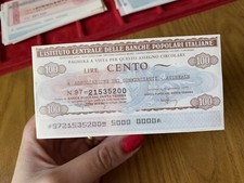 MAZZETTA 100 MINIASSEGNI ISTITUTO CENTRALE BANCHE POPOLARI ITALIANE 100 LIRE
