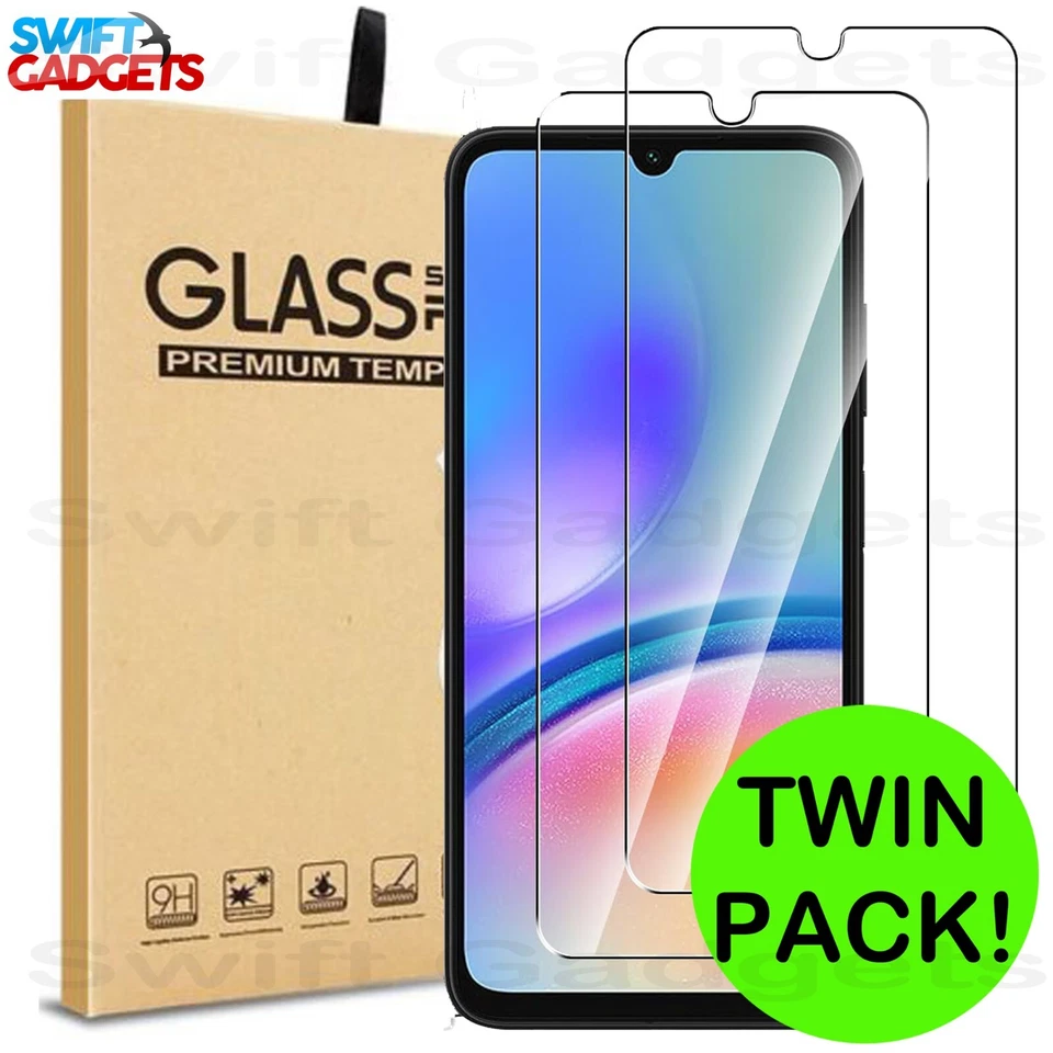 SWIFT GLASS For Samsung Galaxy A07 Tempered Glass Screen Protector Cover Guard twin pack