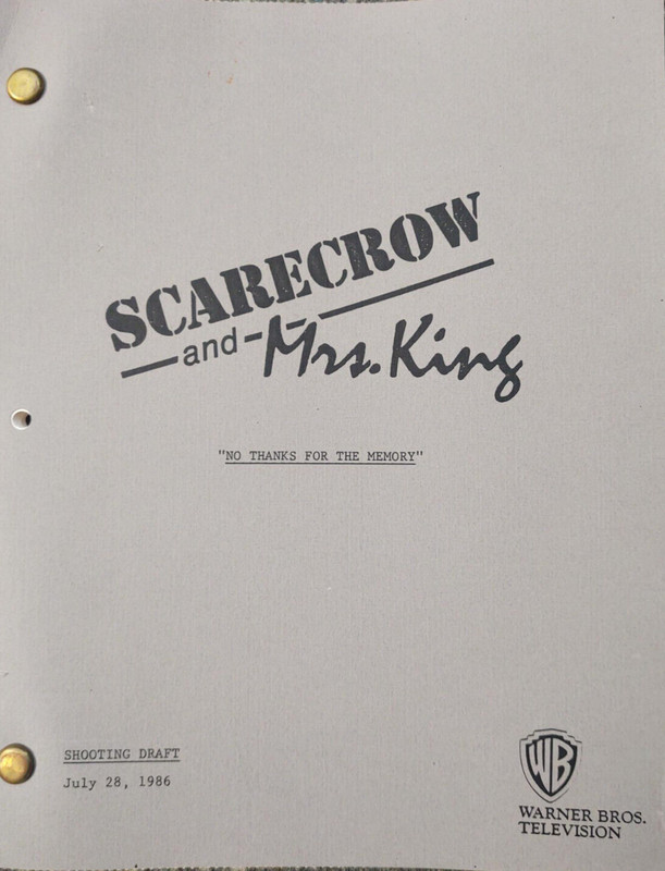SCARECROW & MRS. KING SERIES NO THANKS FOR THE MEMORY SCRIPT KATE JACKSON (copy)