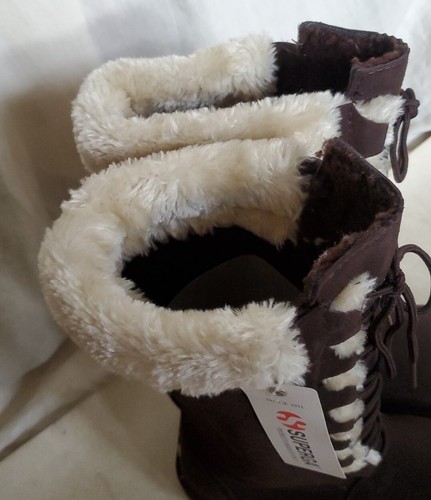 STIVALI SUPERGA PELLE SCAMOSCIATA marroni donna UK 6,5 EU 40 impermeabili prezzo di acquisto £160 - Foto 4 di 19