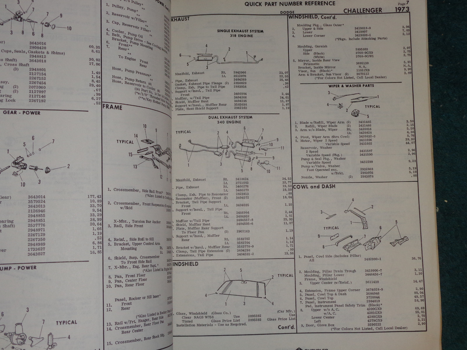 1973 CHRYSLER / PLYMOUTH / DODGE IMPERIAL COLLISION PARTS CATALOG