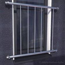 Edelstahl V2A Französischer Balkon Geländer Fenstergitter Rundrohr 42,4x2mm Set