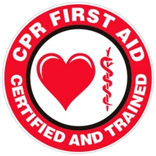 CPR First Aid - Certified and Trained Bumper Sticker Military Vinyl Decal 5"