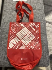LULULEMON REUSABLE SHOPPING BAGS SMALL RED/WHITE 11x9x4