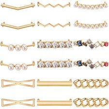 18 Pieces Sneaker Charms Rose Rhinestones Shoelaces Decorations Clips Faux DI...