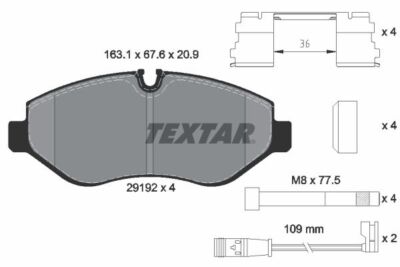 TEXTAR 2919202 TEXTAR Bremsbelagsatz, Scheibenbremse für MERCEDES-BENZ VW