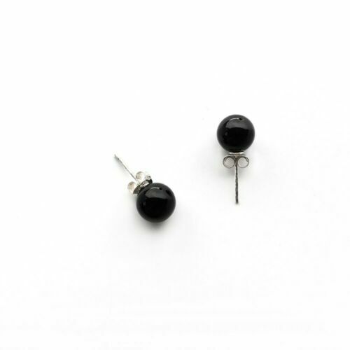 Black Onyx Studs, Sterling Silver Black Onyx Gemstone Stud Earrings, O – Its Ambra - Foto 14