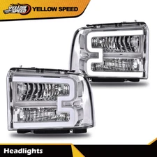 Clear Corner Headlights LED DRL Fit For 2005-2007 Ford F250 F350 Super Duty L+R