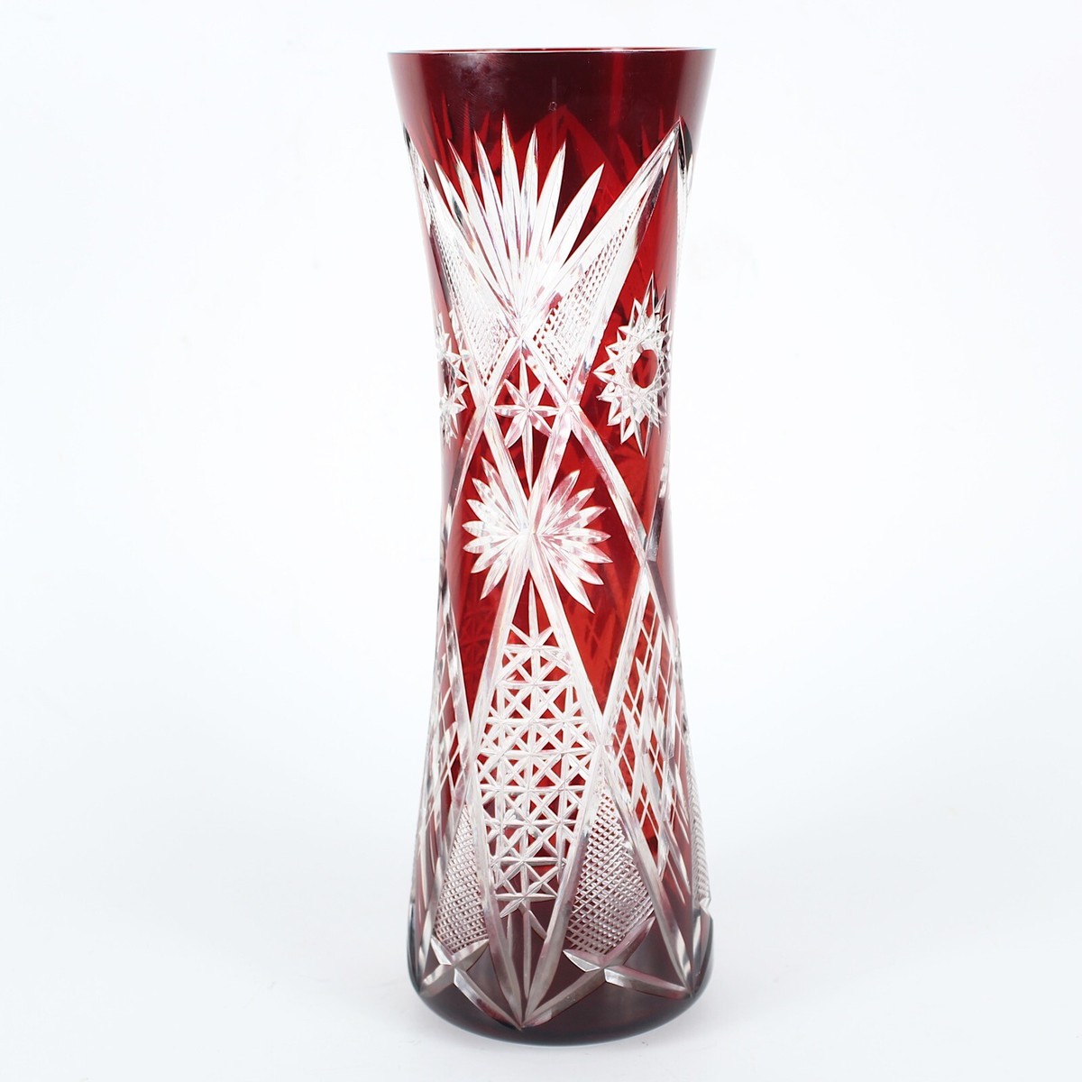 Bombay Brandani Vaso In Vetro Soffiato Rosso Cotto, Modello Bombato, Altezza 34 Cm, Design Vita Sottile - 2