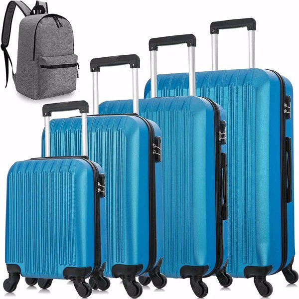 5 Piece Set Luggage Sets Suitcase ABS Hardshell Lightweight Spinner Wheels (16/2