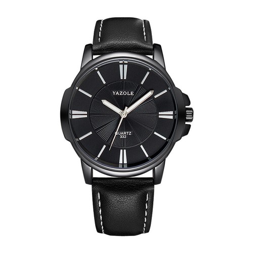 Men'S Quartz Watch Fashion Business Watch Pointer Watch Leather Strap Alloy Case - Picture 22 of 31