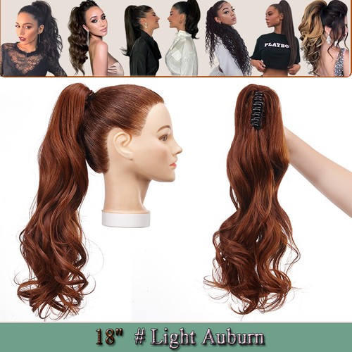 Jaw Claw-on Ponytail Hairpiece Clip in Thick Pony Tail As Human Hair Extensions - Picture 44 of 45