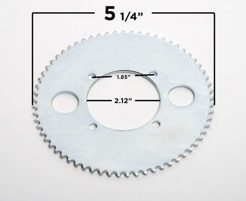 #25 65T 4 hole Sprocket chain drive gear f rear wheel GoKart Scooter - Picture 2 of 2