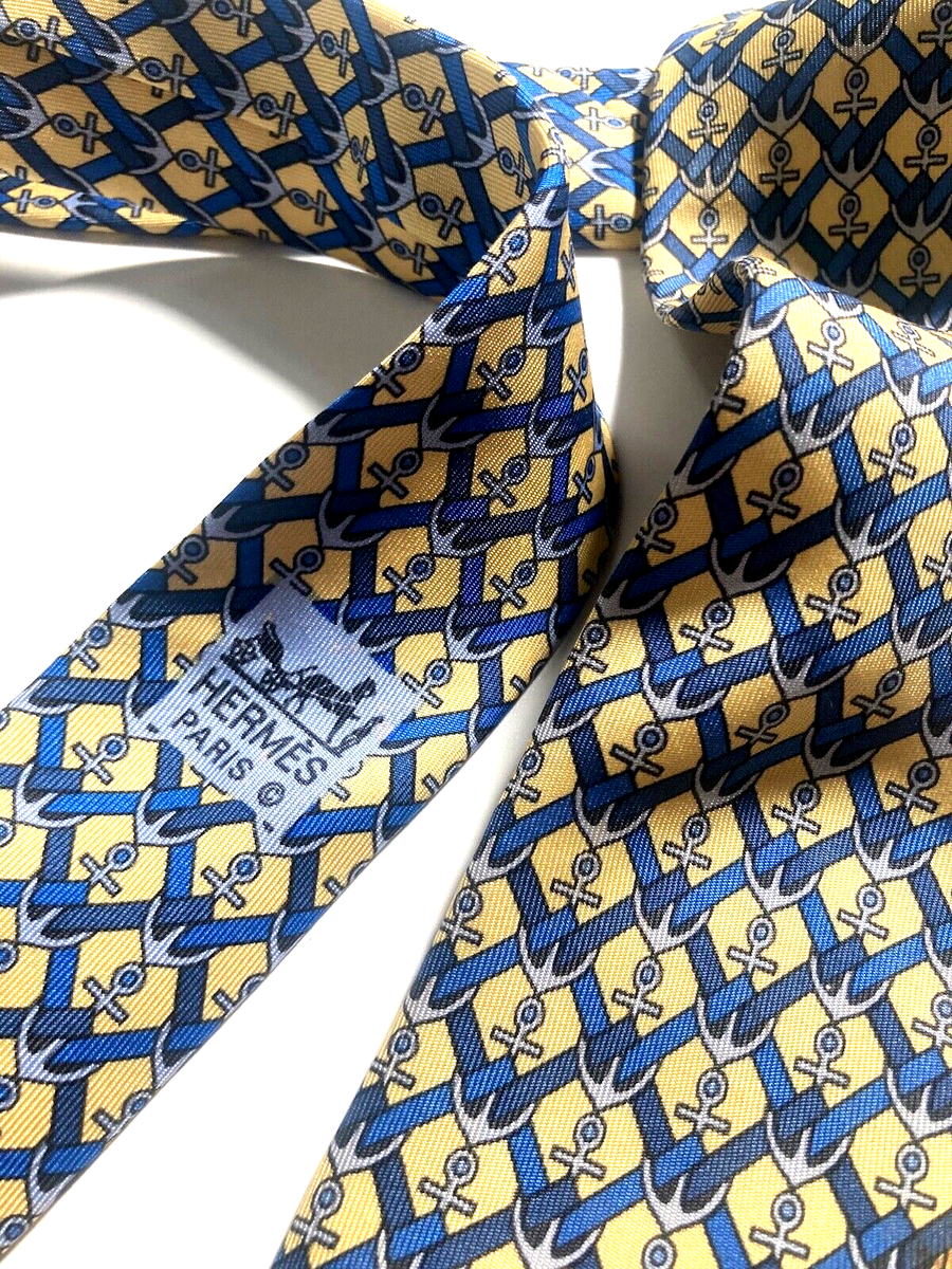 90s HERMES Vintage ガンクラブ チェック ネクタイ 千鳥柄 90s HERMES Vintage ガンクラブ チェック ネクタイ 千鳥柄