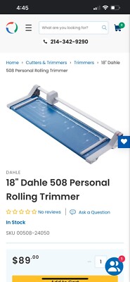 Dahle 18 inch trimmer, Home or Office, safety, easy to use, $49 display model