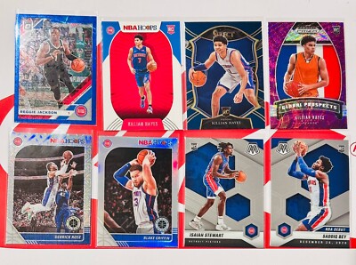 NBA Panini Detroit Pistons 8 Card Lot - Isaiah Stewart Killian Hayes Griffin Bey